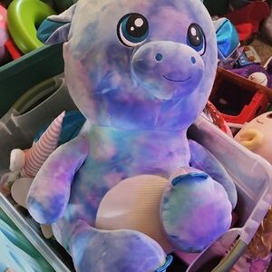 Enchanting Blue and Purple Plush Dragon with Expressive Eyes